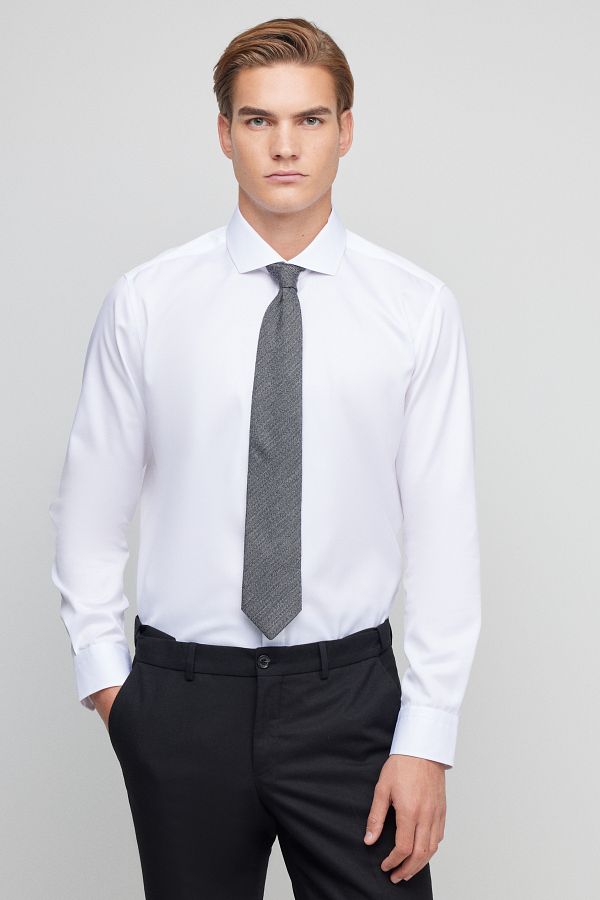 BROOKS BROTHERS-Férfi fehér 100% pamut normál szabású klasszikus galléros ing 1