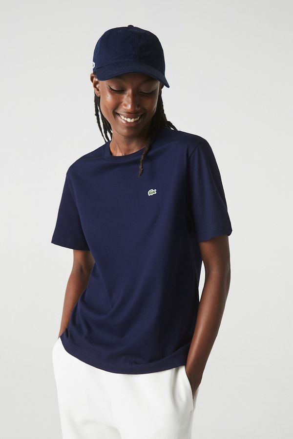 Lacoste Blaues marineblaues T Shirt fur Damen Madchen Trendyol