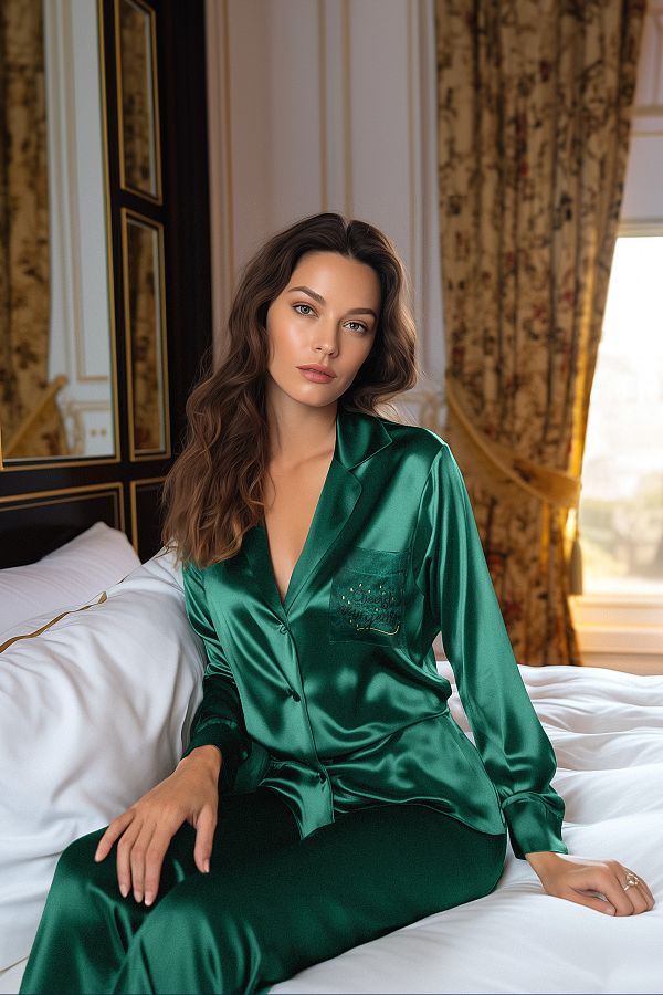 Dark green pajama set new arrivals