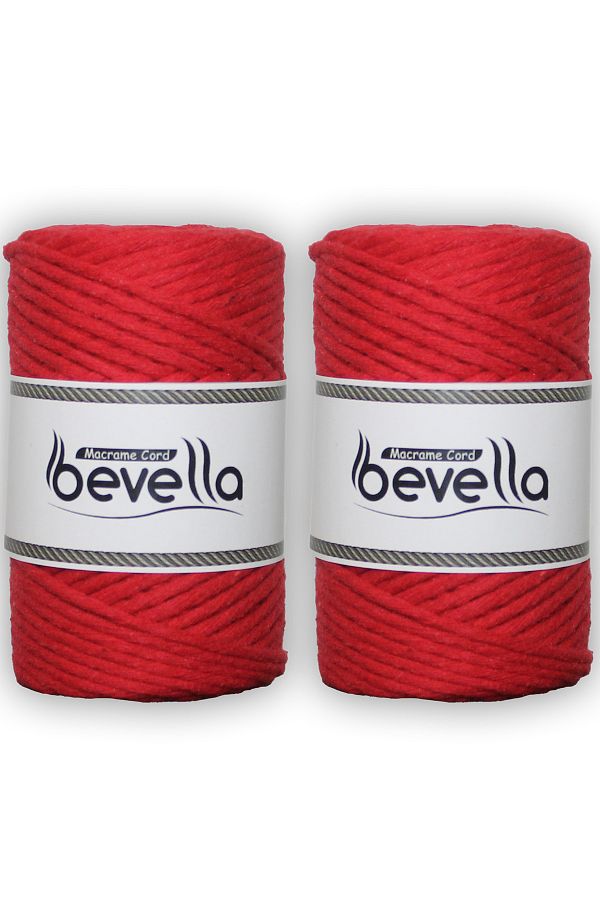 Bevella Macrame Cord-Scannable Macrame Thread Single Twist 3 mm Scanned Macrame Polyester Cotton Thread 2 x 250 gr 1