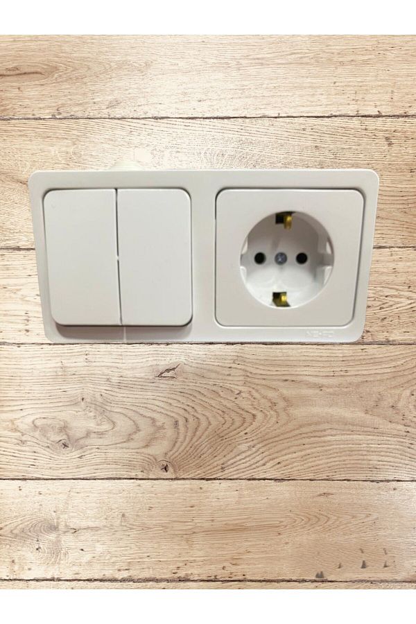 NE-AD-Surface Mounted Combined Grounded Socket+Commutator Double Switch 1