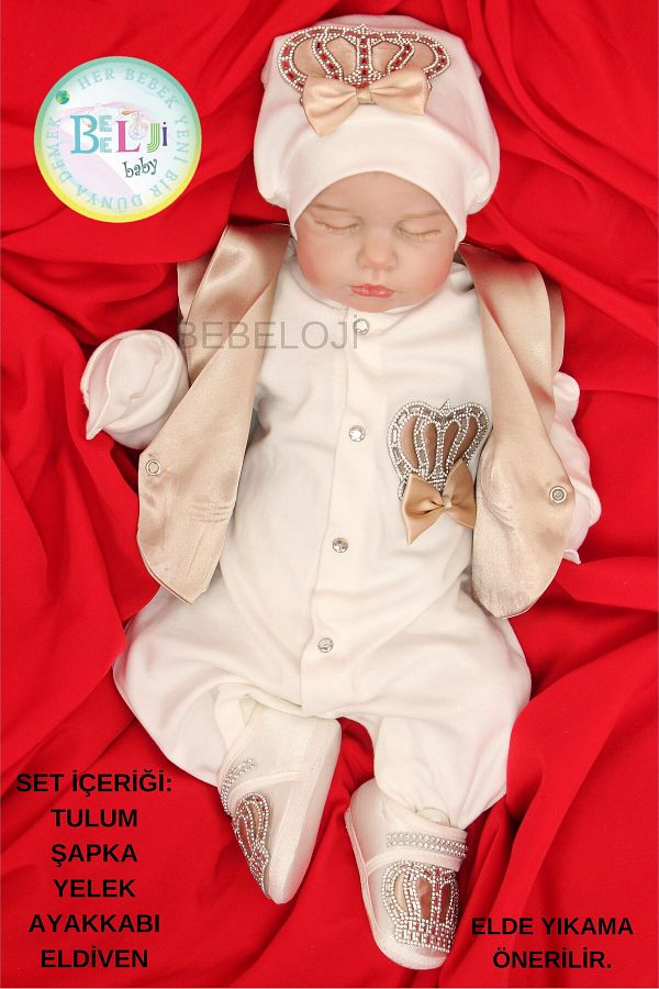 Bebeloji Baby Prince Baby Boy Overalls 5 Piece Hospital Discharge Newborn Outfit Trendyol