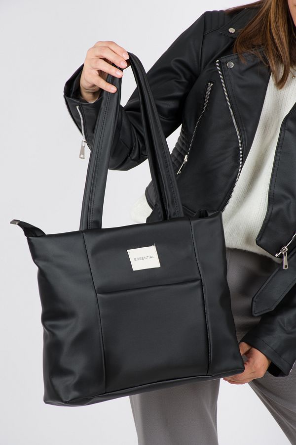 citycenterfashion-حقيبة يد وكتف أساسية مبطنة بسحاب للإغلاق من الساتان للنساء cty-lbn-9254 1