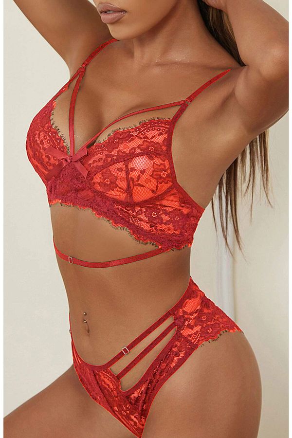 Fancy&Dancy-Women's Red Stylish Lingerie Set 1