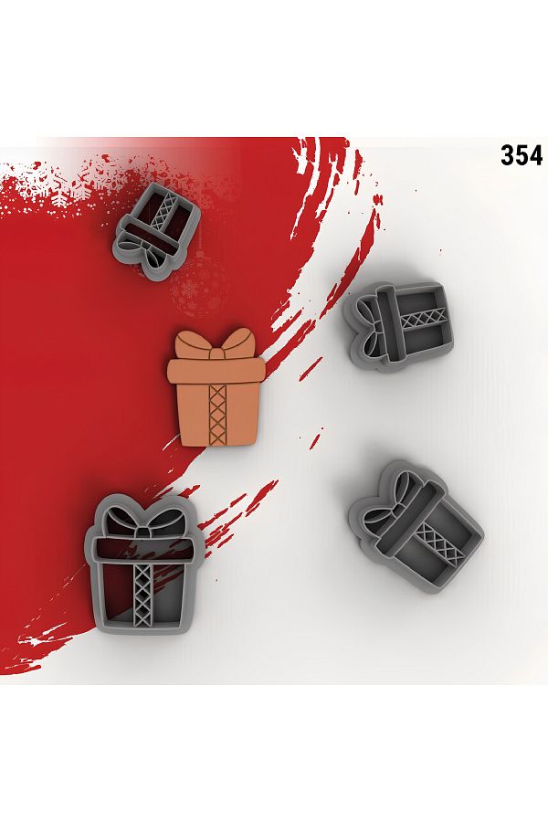 Geazla-Christmas Gift Package Polymer Clay Cutting Mold, Ceramic Plasticine Molds, Christmas, New Year, No :354 1