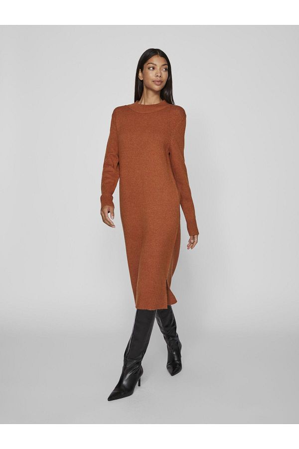 VILA-Kleid in knielangem langärmeligem Rundhalsausschnitt 1