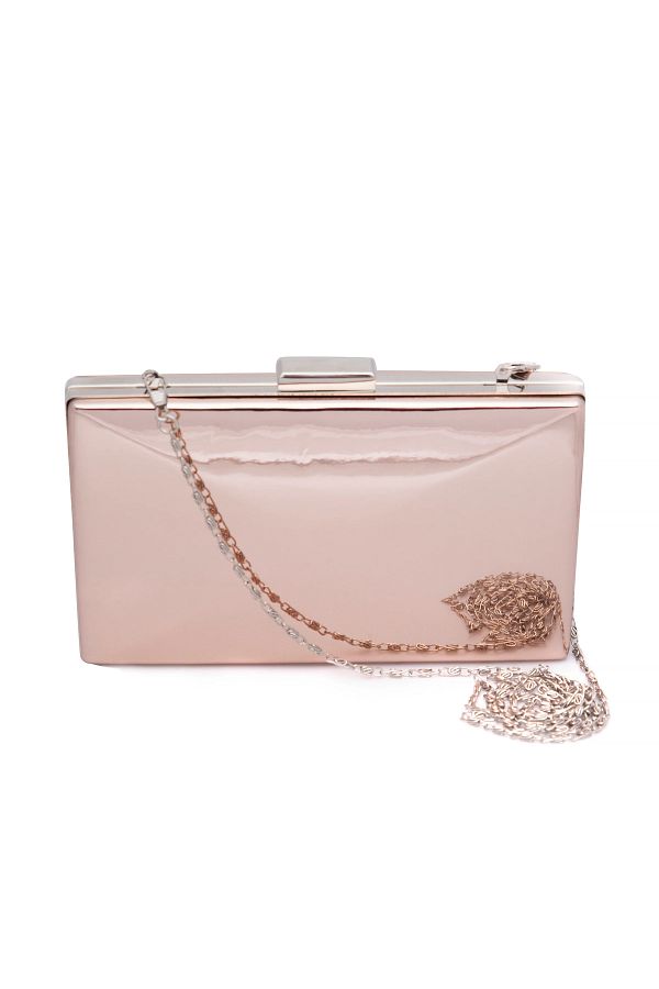 Bicanta Rose Gold Color Imported Mirror Leather Evening Bag Evening Bag Wedding Bag Trendyol