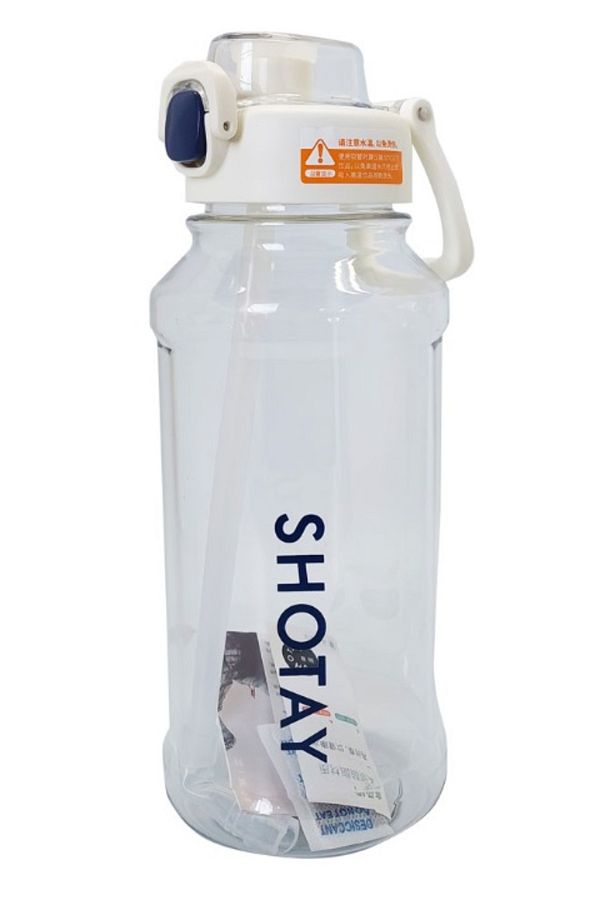 Shotay-ST-6290 Tritan Flask with Straw 1.3 L White 1