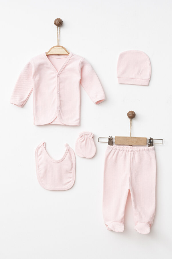 yukobaby bebeğiniz için en doğalı Bebek Raporlu %100 Pamuk Yenidoğan Hastane Çıkışı Set Pembe