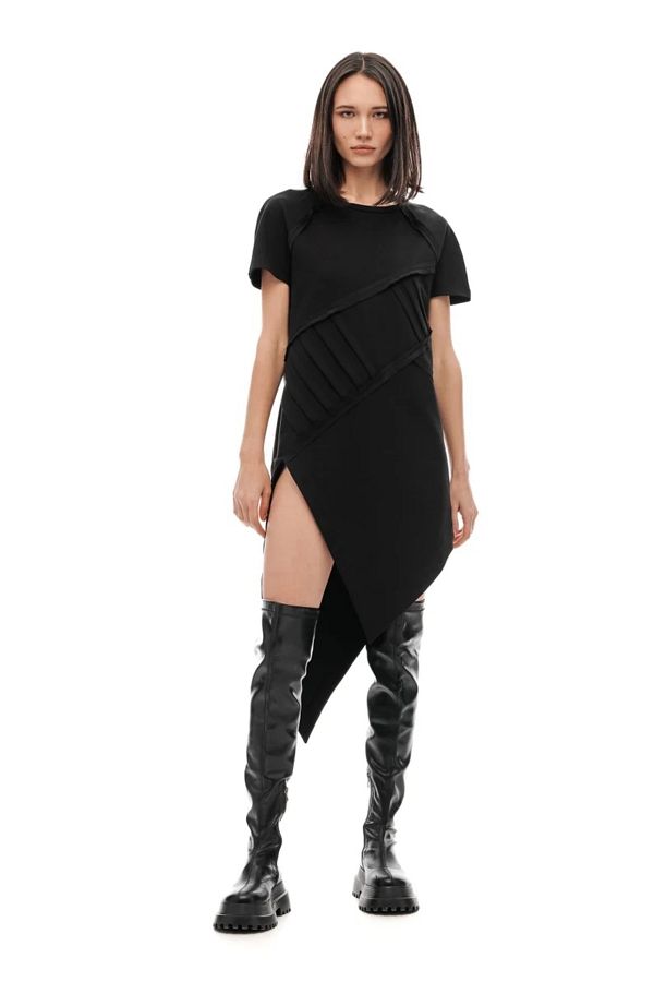 Ofelya White Asymmetrical T Shirt Dress Women s Oversized Tunic BB534 Trendyol