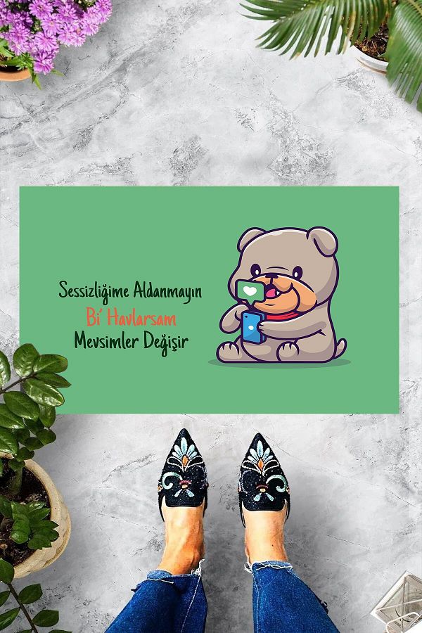 on the clouds-Digital Printed Don't Mess With My Silence My Bi Towels Change Seasons Decorative Door Mat 1