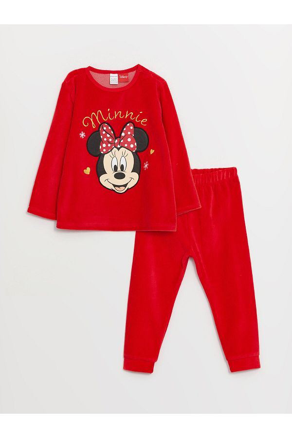 LC Waikiki-Sada dívčího pyžama s potiskem Minnie Mouse s výstřihem 1