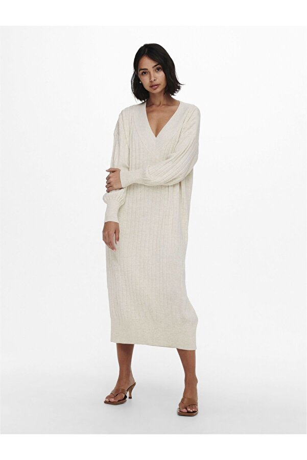 Only Strickkleid Strickkleid Mit Rollkragen Beige ONLY Strickkleid