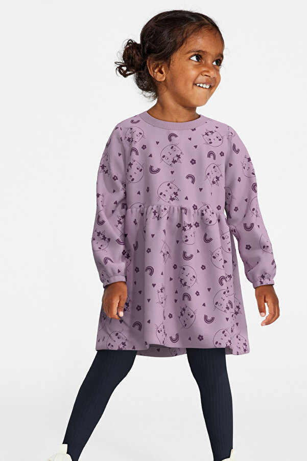NAME IT Vestito Lungo Maniche A Sbuffo Per Bambine - Autunno, Morbido E Ricamato