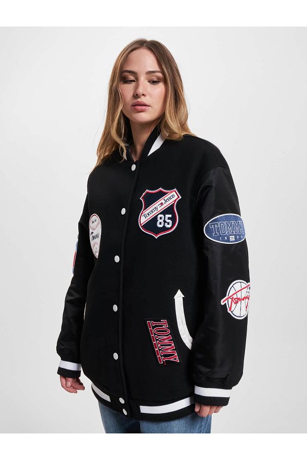 Tommy Hilfiger Jacket Black Oversize Trendyol
