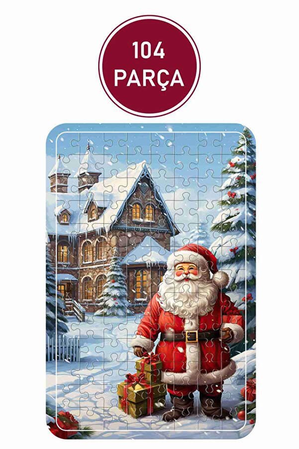 LİPYOS Noel Baba, Kardan Adam, Yılbaşı, Hediyelik 104 Parça Puzzle