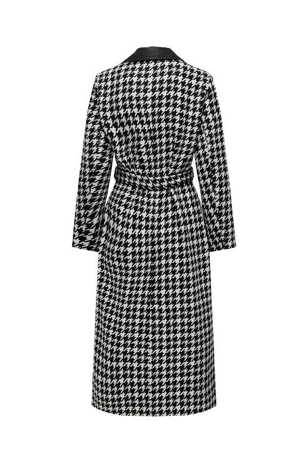 Houndstooth belted coat deals