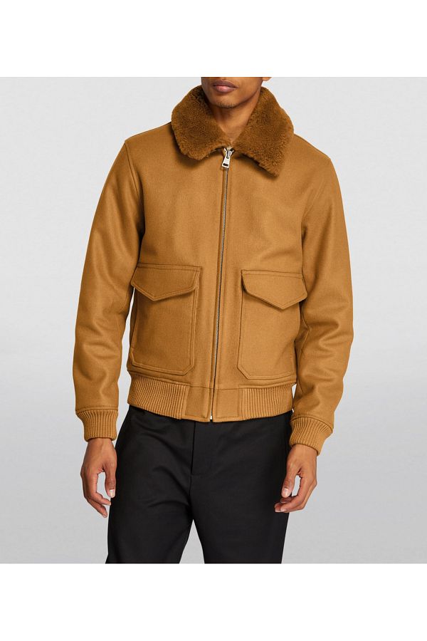 SANDRO Wool Blend Aviator Jacket Trendyol
