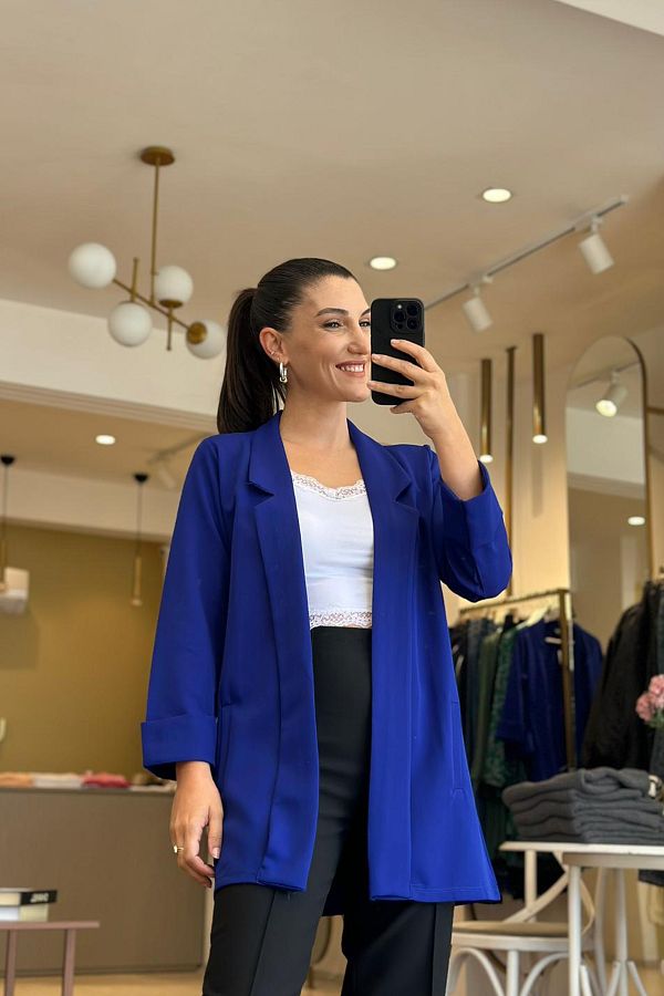 Unique Boutique Parliament Blue Thin Blazer Jacket Trendyol