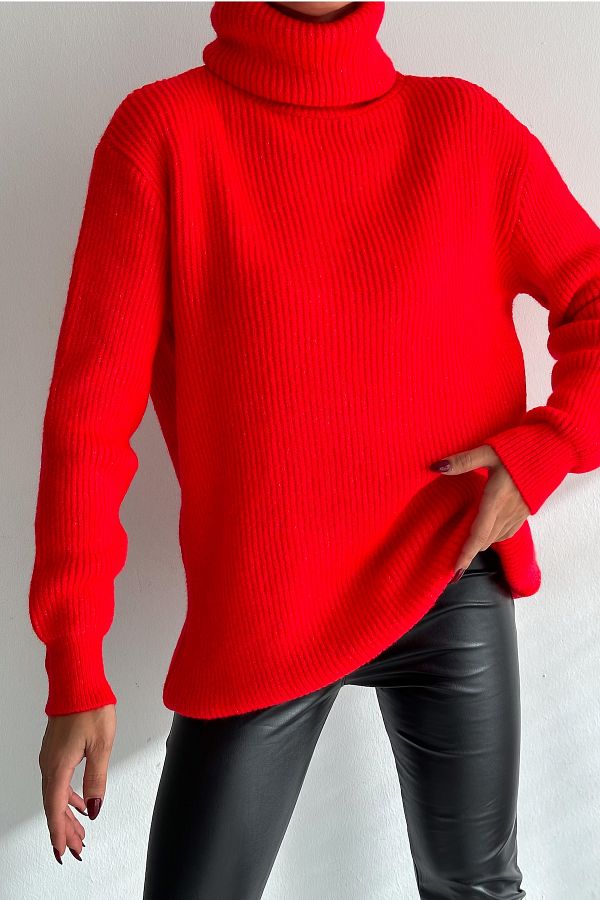 Womens red tunic sweater cheap