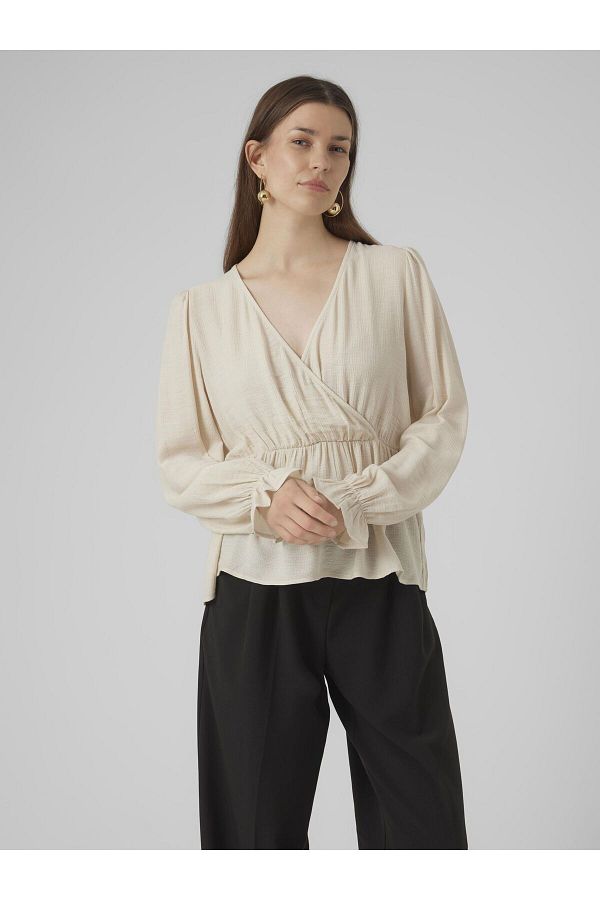 Vero Moda-Top VMMAJSE LS FAKE WRAP TOP WVN EXP 1