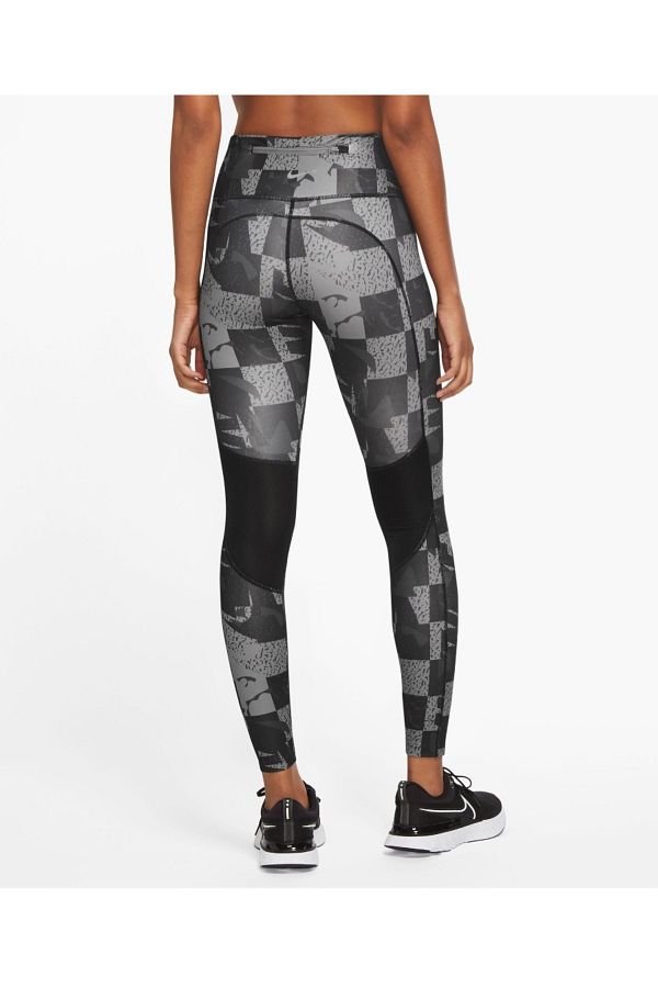 Nike Dri Fit Epic Fast Graphic Mid Rise Running Women s Tights DQ6310 010 Trendyol