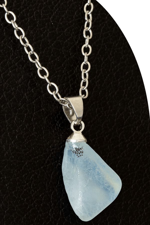Tesbih Atolyesi Certified Raw Unprocessed Blue Topaz Stone Necklace 5 8 CT Trendyol