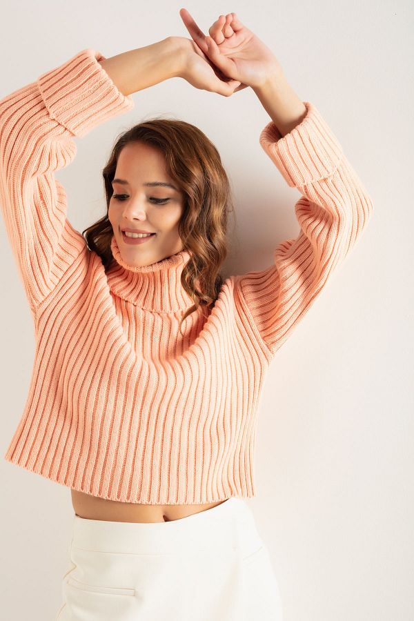 Wide ribbed turtleneck outlet