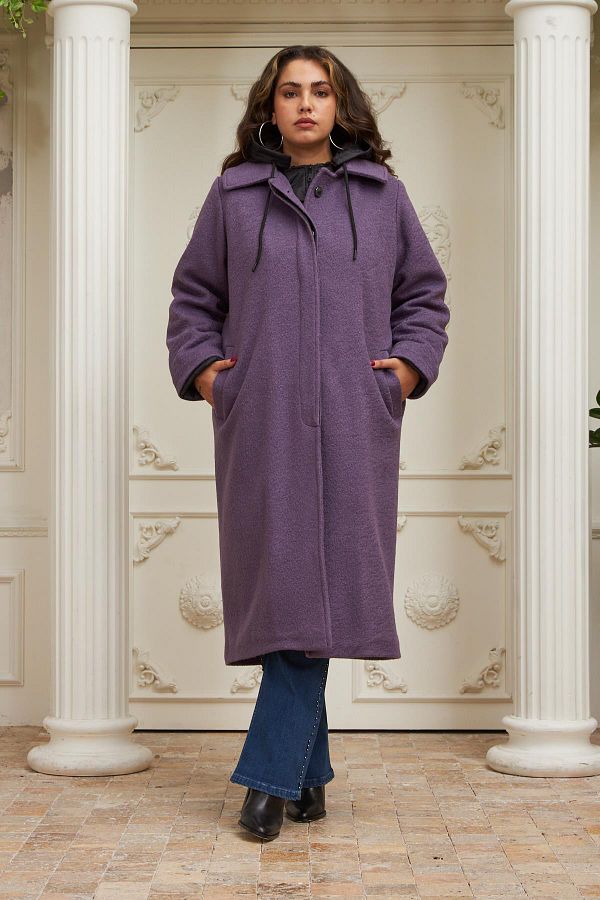 Purple plus size coat deals