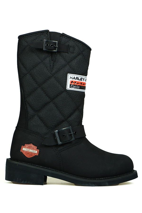 Harley Davidson Knee High Boots Black Flat Trendyol
