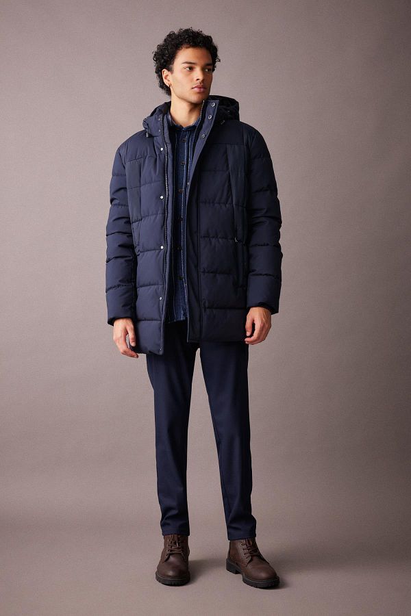 Faux fur slim fit padded coat shop