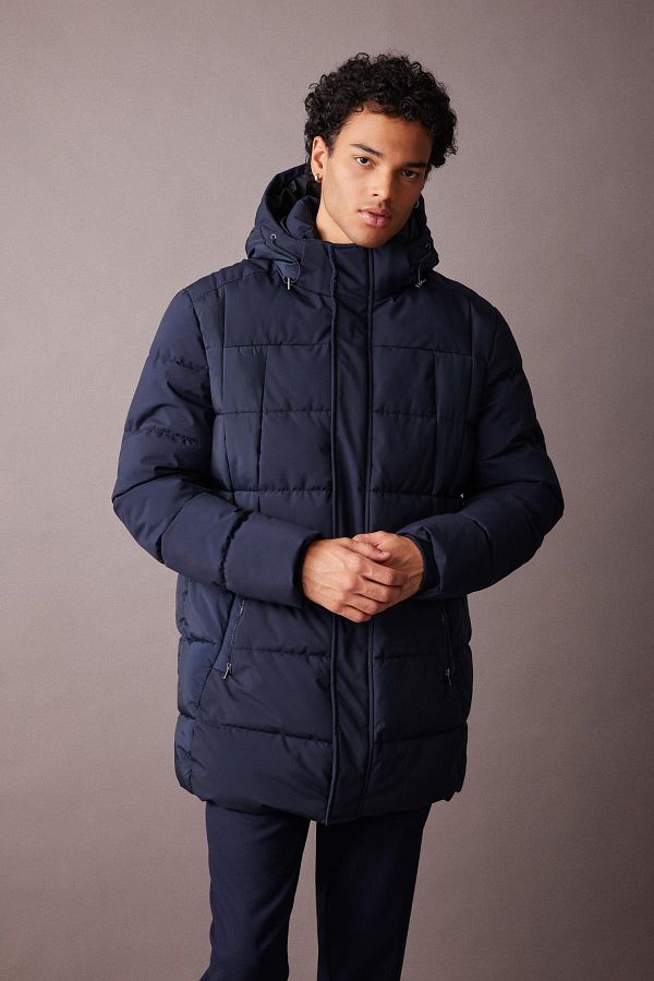 Defacto Faux Fur Lined Hooded Slim Fit Puffer Jacket Parka with Zipper and Pocket U4360Az23Wn Trendyol
