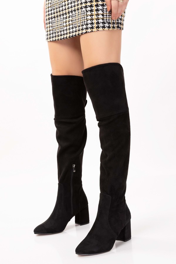 Gondol-Women's Over-the-Knee Socks Boots anl.2535 - Black - 41 1