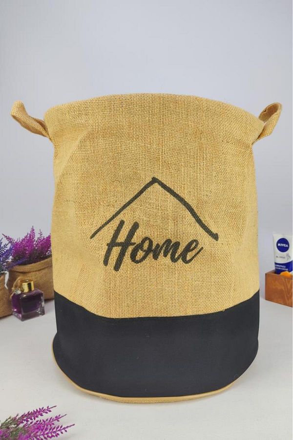Digithome-Black Mini Round Wicker Basket - Multi-Purpose Organizer Organizer Cly-J1013 C1-1-121 1