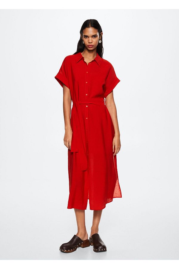 Red dress mango deals