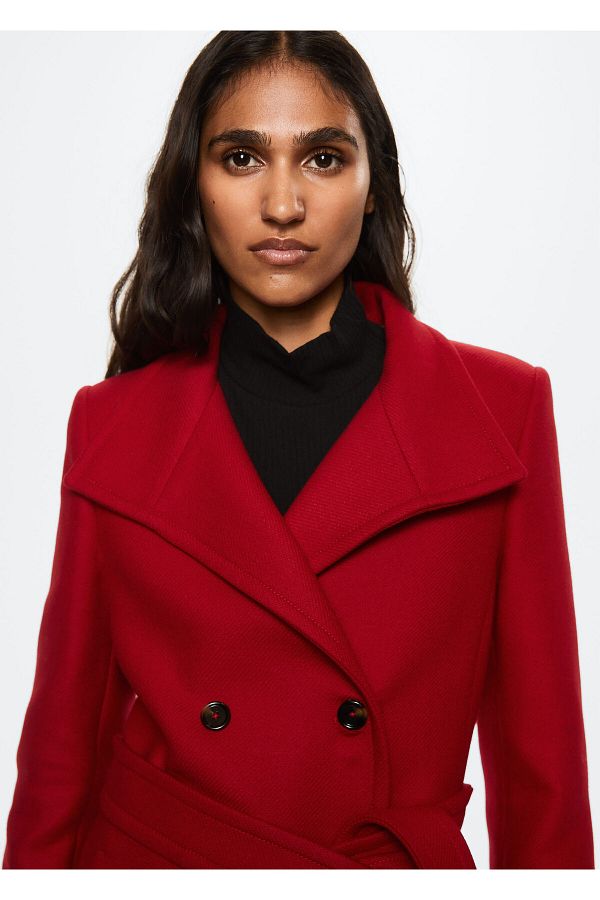 Mango red coat deals