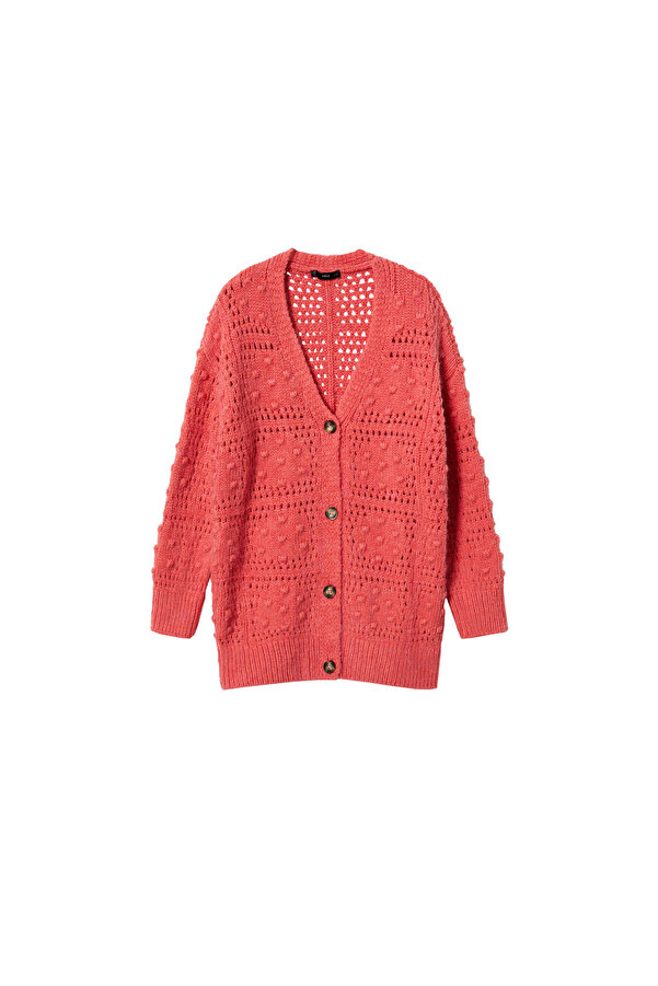 Strick Cardigan Mango Strickjacke Rot MANGO Rote Damen-Strickjacke