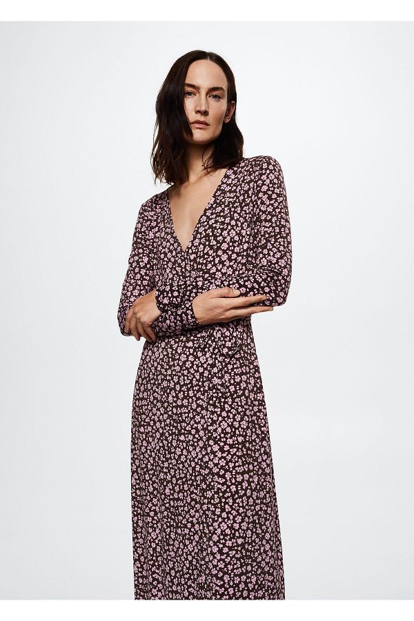 Mango pink leopard print dress best sale