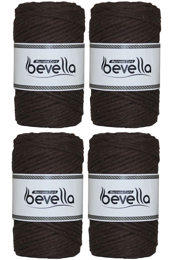 Bevella Macrame Cord-Taranan Macrame String Single Twist Scannable 3 mm String Cotton Macrame Strings 1 kg (4X250 gr) 1
