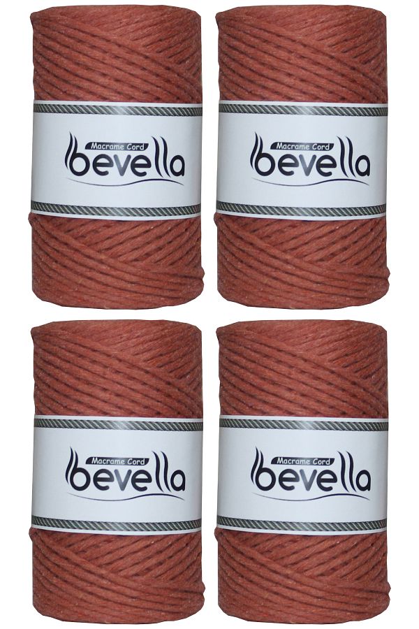 Bevella Macrame Cord-Taranan Macrame String Single Twist Scannable 3 mm String Cotton Macrame Strings 1 kg (4X250 gr) 1