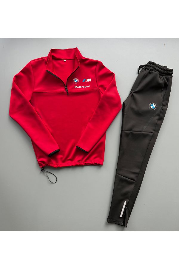 V PER BMW Premium Scuba Fabric Lycra Jacket and Tracksuit 2 Piece Set Trendyol