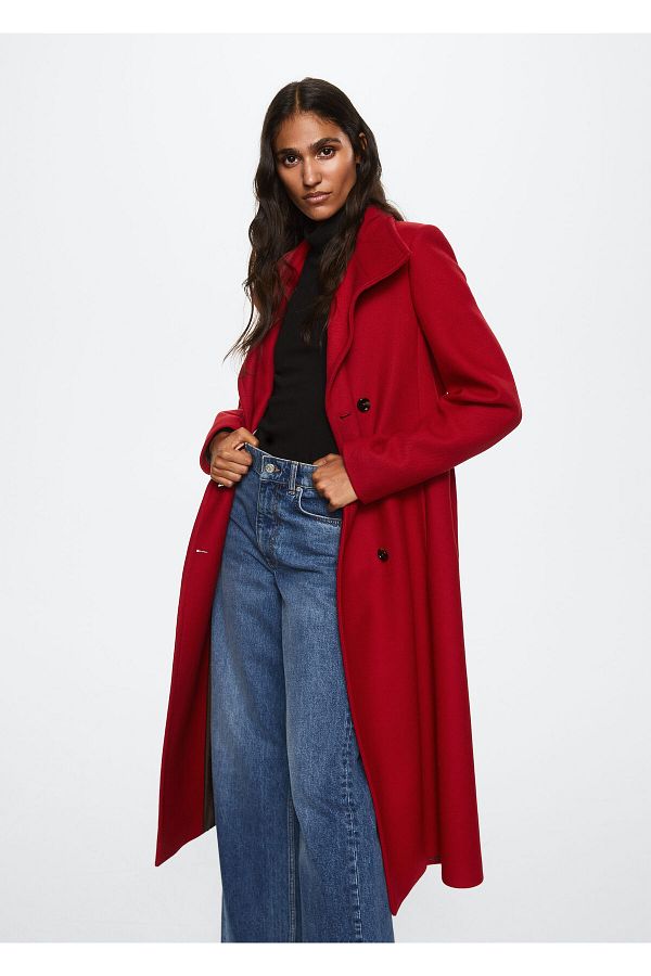 MANGO Coat Red Trendyol