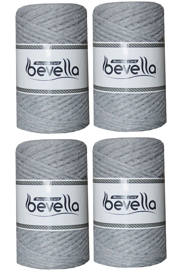 Bevella Macrame Cord-Taranan Macrame String Single Twist Scannable 3 mm String Cotton Macrame Strings 1 kg (4X250 gr) 1