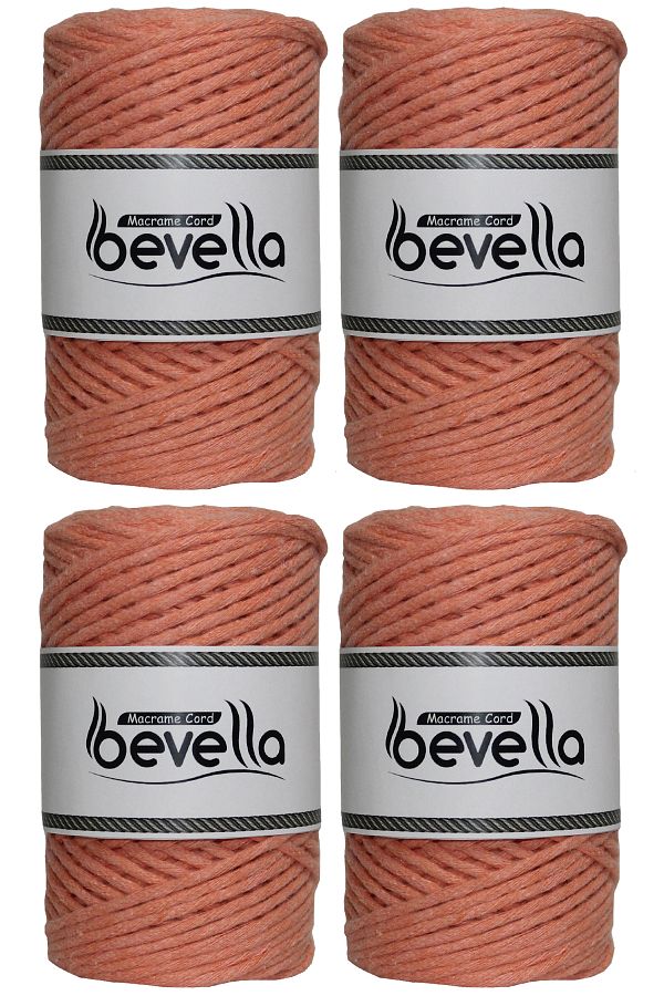 Bevella Macrame Cord-Taranan Macrame String Single Twist Scannable 3 mm String Cotton Macrame Strings 1 kg (4X250 gr) 1