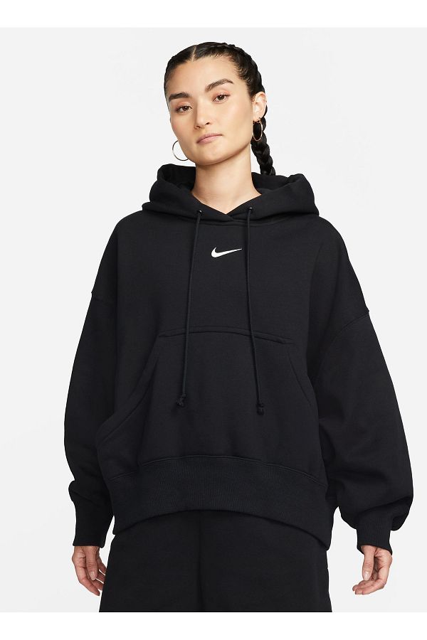 Nike Round Neck Black Grey Silver Women s Sweatshirt Dq5858 010 W Nsw Phnx Flc Oos Po Trendyol