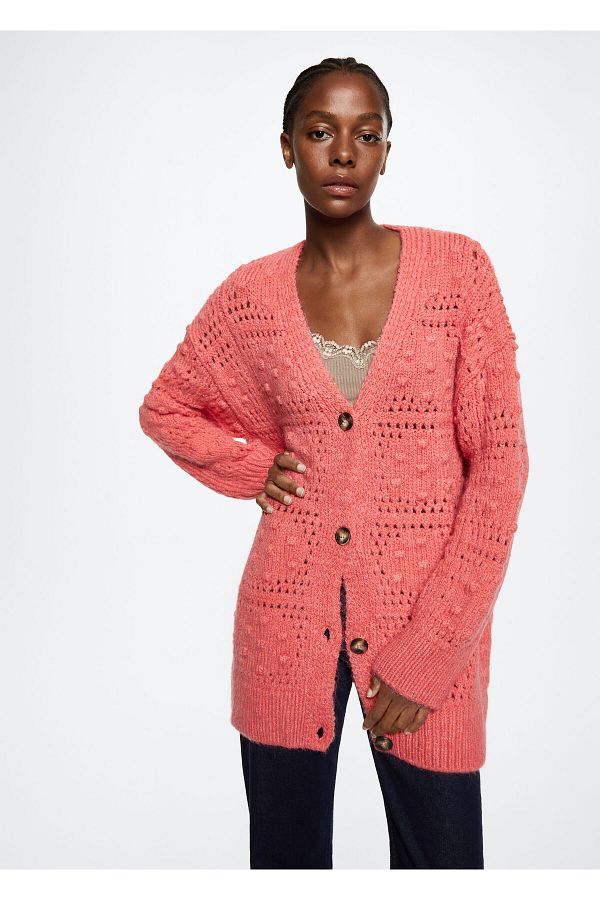 Mango red cardigan clearance
