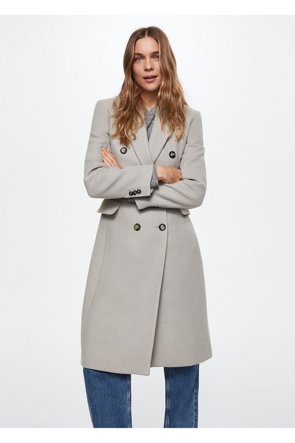 Mango gray coat top