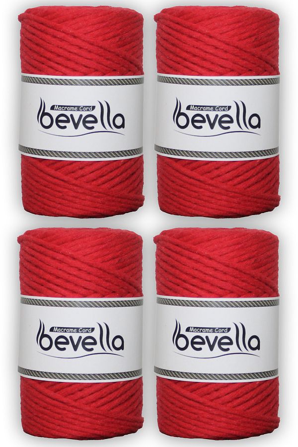 Bevella Macrame Cord-Taranan Macrame String Single Twist Scannable 3 mm String Cotton Macrame Strings 1 kg (4X250 gr) 1