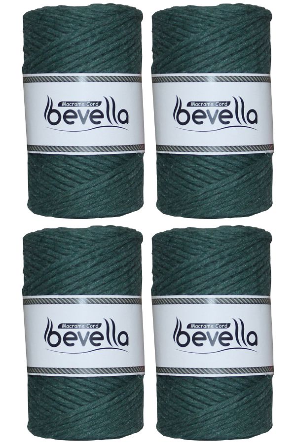 Bevella Macrame Cord-Taranan Macrame String Single Twist Scannable 3 mm String Cotton Macrame Strings 1 kg (4X250 gr) 1