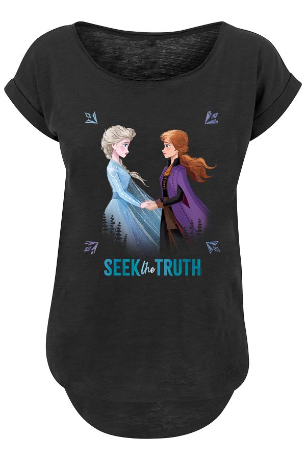 F4NT4STIC Damen Disney Frozen 2 Elsa und Anna suchen die Wahrheit mit Ladies Long Slub Tee Trendyol